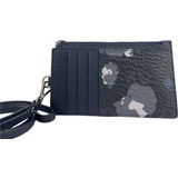 MCM Tegnebøger & Nøgleringe MCM Portuna Visetos Black Floral Camo Leather Card Case Necklace Lanyard Wallet