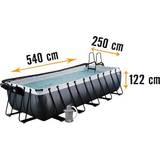 Exit pool with dome Exit Toys Havepool black leather pool 540x250x122cm med dome og sandfilterpumpe sort