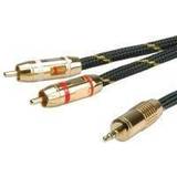 Roline 3,5 mm kabler - Rød Roline guld AUX-kabel I 2 cinch kontakt I ljudkabel I 5
