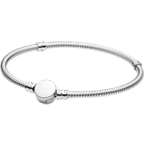 Pandora Moments Engravable Disc Clasp Snake Chain Bracelet - Silver