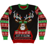 Julesweaters Sweatere Nordic Home Culture LED Christmas Sweater Unisex - Red/Green