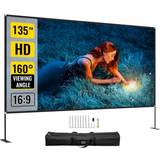 Vevor 135 in. Movie Screen with Stand Portable Projector Screen 16:9 4K HD Easy Assembly Movie Screen for Indoor/Outdoor Use