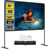 Lærreder Vevor Outdoor Movie Screen w/ Stand Portable Movie Screen 80" Projector Screen