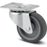 Stilladser Tente Drejeligt hjul, gummi, Ø32 mm, glideleje, 20 kg, med plade Byggehøjde: 50 mm. Driftstemperatur