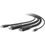Rund - USB B Kabler Belkin USB A/3.5mm/2DisplayPort -USB B/3.5mm/2DisplayPort 1.8m