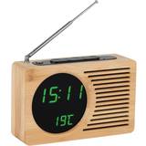 Grøn Vækkeure Atlanta Digital väckarklocka LED-display med radio-funktion temperaturvisning bambuhus – 2601