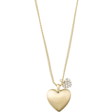 Pilgrim Curb Smykker Pilgrim Sophia Heart Pendant Necklace - Gold/Transparent