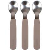 Børnebestik Filibabba Silicone Spoons 3-pack Warm Grey