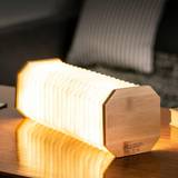 Naturfarvet Natlamper Børneværelse Gingko Bamboo Rechargeable Smart Accordion Lamp Natlampe