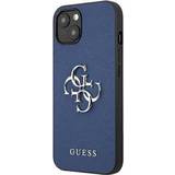 Guess Blå Mobiletuier Guess GUHCP13SSA4GSBL iPhone 13 mini 5.4 quot blue/blue hard case Saffiano 4G metal logo