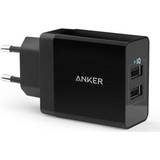 Anker 24W 2-Port USB Charger Sort