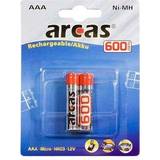 Aaa genopladelige batterier Arcas LR03 AAA Genopladelige batterier 600 mAh (2 stk)