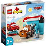 Pixars Biler Byggelegetøj Lego Duplo Disney Pixar Cars Lightning Mcqueen & Maters Car Wash Fun 10996