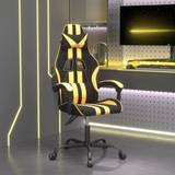 Justerbar siddehøjde - Læder Gamer stole vidaXL drejelig gamingstol kunstlæder sort og guldfarvet