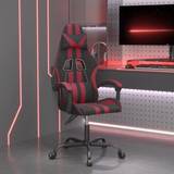 Justerbar siddehøjde - Læder Gamer stole vidaXL drejelig gamingstol kunstlæder sort og vinrød