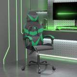 Justerbar siddehøjde - Læder Gamer stole vidaXL drejelig gamingstol kunstlæder sort og grøn