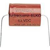 Visaton Elartikler Visaton VS-100/63BA, Fast kondensator, Cylindrisk, Röd, DC, 100000 nF, 10%