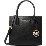 Michael Kors Skind Håndtasker Michael Kors Mercer Medium Pebbled Leather Crossbody Bag - Black