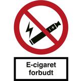 Informationsskilte Forbudsskilt E-cigaret forbudt A5 210 148 Plast
