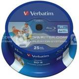 25 GB - Blu-ray Optisk lagring Verbatim BD-R 25GB 6x Spindle 25-Pack Wide Inkjet