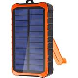 Orange - Powerbanks Batterier & Opladere 4smarts Prepper Solar Powerbank 12.000mAh 2 x USB-A Sort Orange