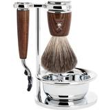 Brun Barbersæt Mühle Rytmo Mach3 Shaving Set Ash