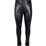 Zizzi Polyester Bukser & Shorts Zizzi Coated Leggings - Black