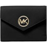 Guld Tegnebøger Michael Kors Carmen Medium Saffiano Leather Tri-Fold Envelope Wallet - Black