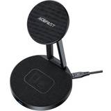 Trådløs oplader iphone Acefast Qi Wireless Charger 15W for iPhone (with MagSafe) and Apple AirPods Stand Holder Magnetic Holder Black (E8 Black)
