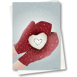 Glas Plakater Vissevasse Snow Heart Anledningskort, 10.5X15 Plakat
