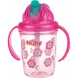 Nuby Drinking Cup With Handle And Straw-240ml - Pink