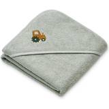 Liewood Babyhåndklæder Liewood Batu babyhåndklæde med hætte. Vehicles Dove Blue