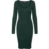 Grøn - Lange kjoler - M - Viskose Vero Moda Slim Fit V-Neck Long Dress