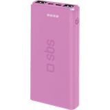 SBS Pink Batterier & Opladere SBS TTBB10000FASTP, 10000 mAh, Lithium poly. [Levering: 1-2 dage.]