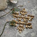 Guld Dekorationer House Doctor Tin Plate Snow Flower Ornament Juletræspynt
