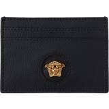 Versace Blue Calf Leather Card Holder Wallet