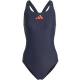 32 - Blå - Nylon Badetøj adidas 3 Bar Logo Swimsuit - Shadow Navy/Coral Fusion