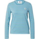 Wood Wood Dame T-shirts & Toppe Wood Wood Stripe Long Sleeve T-shirt - Light Blue