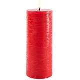 Rød Lysestager, Lys & Dufte Uyuni Pillar LED-lys 20cm