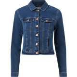 Vero Moda Bomuld Overtøj Vero Moda Luna Denim Jacket - Blue/Medium Blue Denim