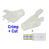 Netværkskabler - Transparent DeLock RJ45 crimp+cut Modularstik 20