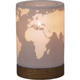 Verdenskort Verdenskort Træ Porcelæn" Bordlampe