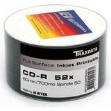 Traxdata Optisk lagring Traxdata CD-R 700MB, Vinyl White Inkjet Prin. [Levering: 4-5 dage]