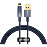 Blå - USB B micro Kabler Baseus Explorer Auto Power-Off USB-A kabel, 2.4A, 1m