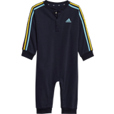 Adidas Bodyer Børnetøj adidas Infant Essentials 3-Stripes French Terry Bodysuit - Legend Ink/Bliss Blue/Impact Yellow/Bold Orange