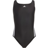 24-36M - Piger Badetøj adidas Kid's 3-Stripes Swimsuit - Black/White (IB6009)