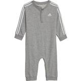 Adidas Jumpsuits adidas Infant Essentials 3-Stripes French Terry Bodysuit - Medium Grey Heather/White (IA2546)