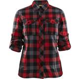 3XL - Dame - Polyester Skjorter Blåkläder flannelskjorte dame rød/sort