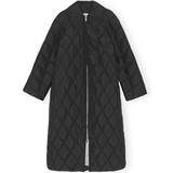 32 - Dame - Oversized Overtøj Ganni Ripstop Quilt Coat - Black