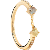 Beige Ringe Pdpaola Zena Ring - Gold/White/Beige